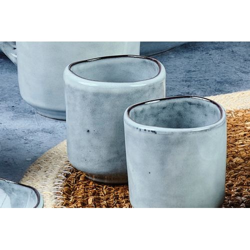 Lot De 6 Tasses En Grès Gris D6.5