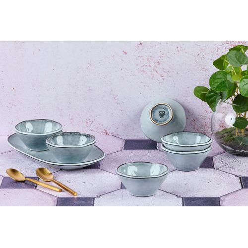 Lot De 6 Petits Bols En Grès Gris D10