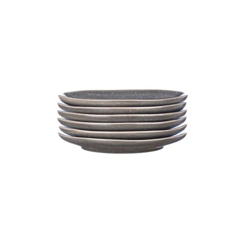 Lot De 6 Assiettes à Dessert En Grès Gris D22