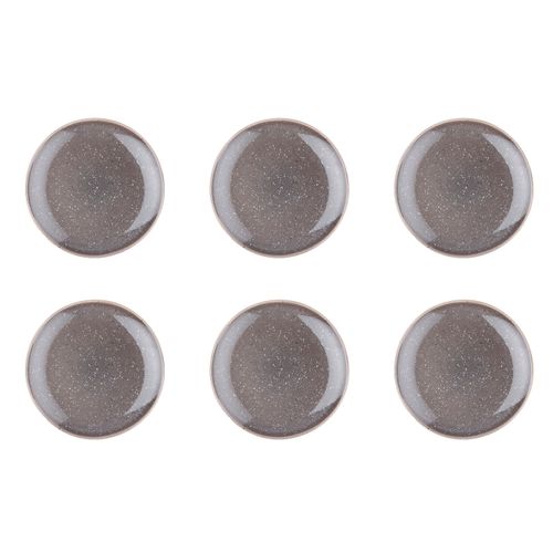 Lot De 6 Assiettes à Dessert En Grès Gris D22