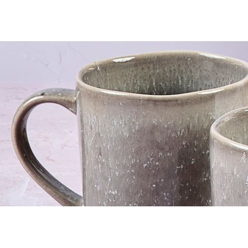 Lot De 6 Mugs En Grès Gris 40cl