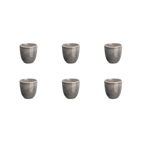 Lot De 6 Tasses En Grès Gris D7.5