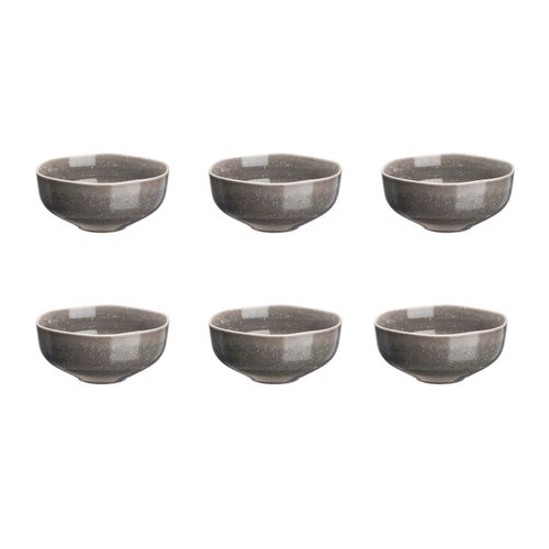 Lot De 6 Bols Moyens En Grès Gris D14