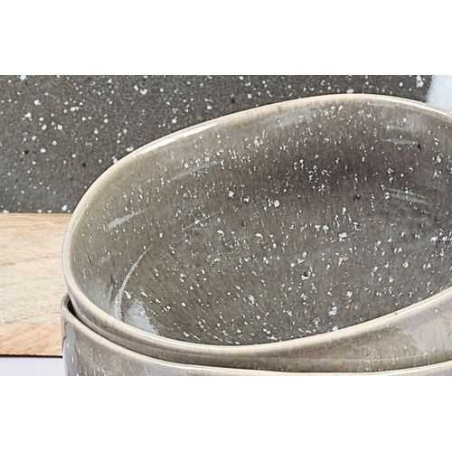 Lot De 6 Bols Moyens En Grès Gris D14