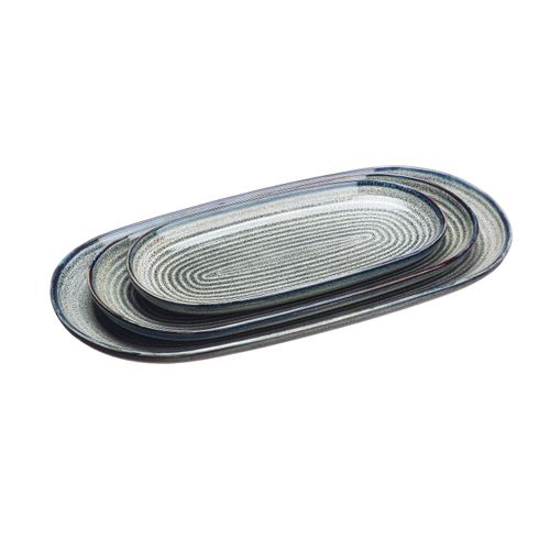Lot De 3 Plateaux En Grès Gris D