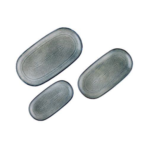 Lot De 3 Plateaux En Grès Gris D