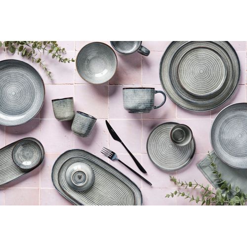 Lot De 48 Set Complet En Grès Gris D