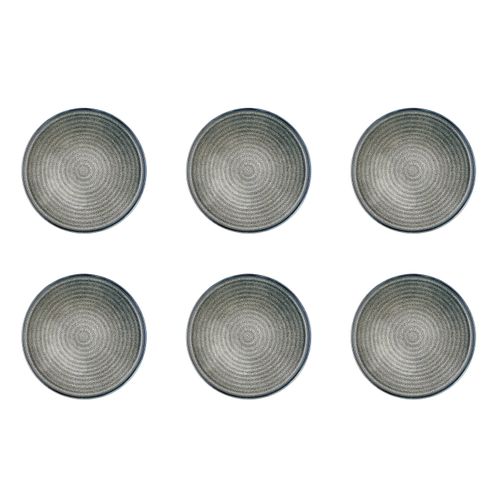 Lot De 6 Assiettes à Dessert En Grès Gris D22