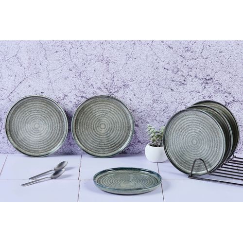 Lot De 6 Assiettes à Pain En Grès Gris D17
