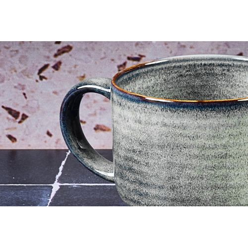 Lot De 6 Mugs En Grès Gris 40cl