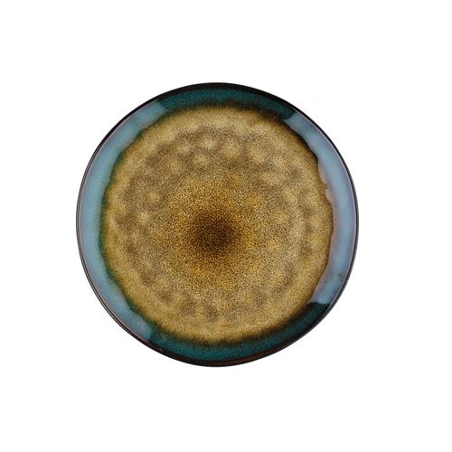 Lot De 6 Assiettes Plates En Grès Marron D28