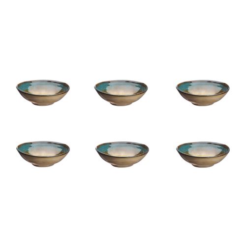 Lot De 6 Bols Moyens En Grès Marron D15