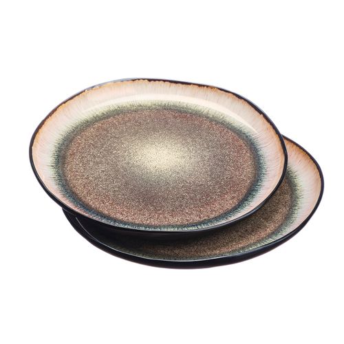 Lot De 2 Plateaux En Grès Marron D32