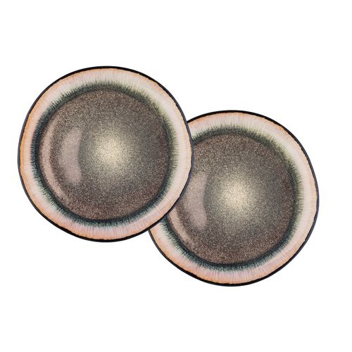 Lot De 2 Plateaux En Grès Marron D32