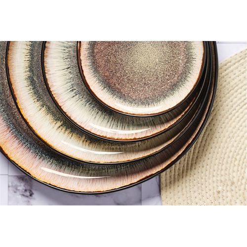 Lot De 48 Set Complet En Grès Marron D