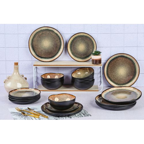 Lot De 18 Set Les Essentiels En Grès Marron D