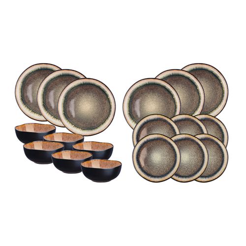 Lot De 18 Set Les Essentiels En Grès Marron D