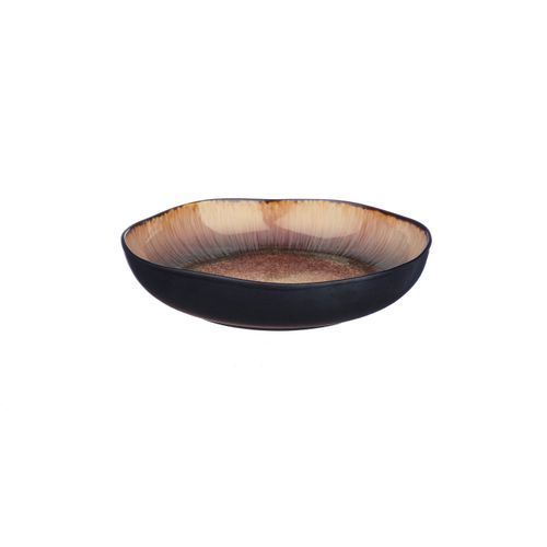 Lot De 6 Assiettes Creuses En Grès Marron D22.5