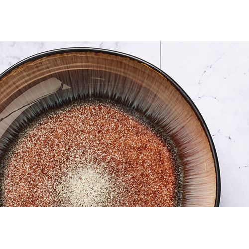 Lot De 6 Assiettes Creuses En Grès Marron D22.5