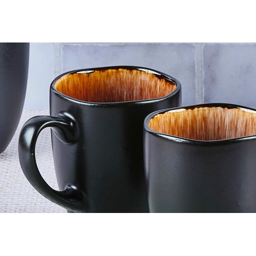 Lot De 6 Mugs En Grès Marron 40cl