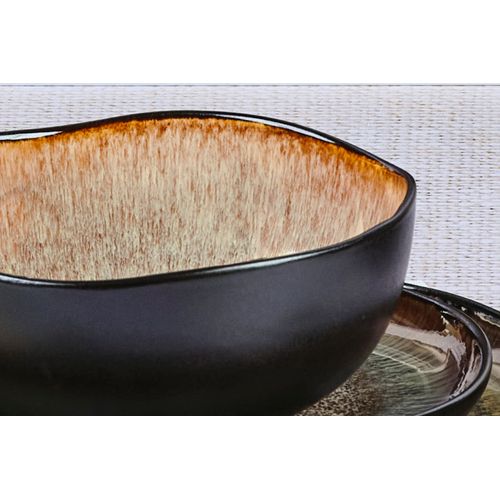 Lot De 6 Bols Moyens En Grès Marron D16.5