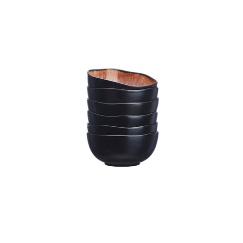 Lot De 6 Petits Bols En Grès Marron D12