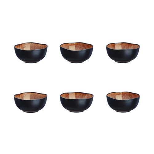Lot De 6 Petits Bols En Grès Marron D12