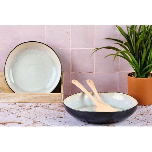 Lot De 2 Corbeilles à Fruits En Grès Blanc D