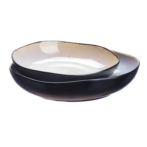 Lot De 2 Corbeilles à Fruits En Grès Blanc D