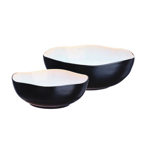 Lot De 2 Saladiers En Grès Blanc D