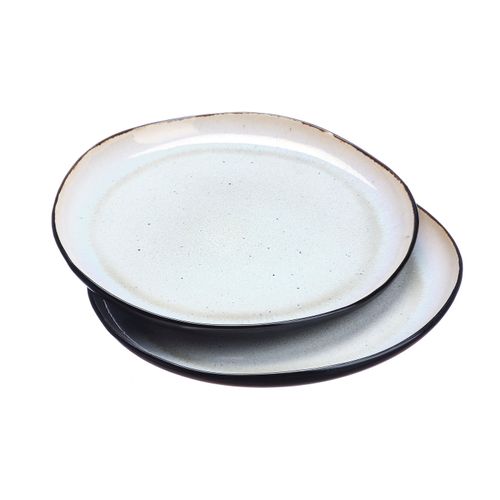 Lot De 2 Plateaux En Grès Blanc D32
