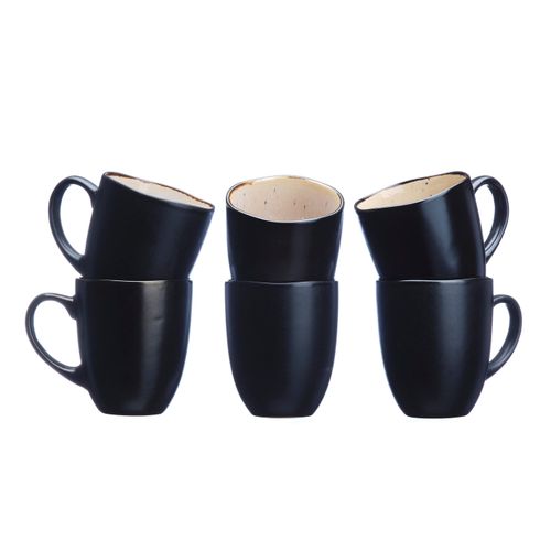 Lot De 6 Mugs En Grès Blanc 40cl
