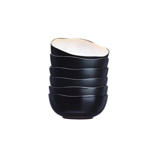 Lot De 6 Bols Moyens En Grès Blanc D16.5