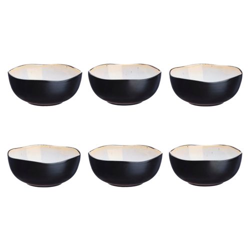 Lot De 6 Bols Moyens En Grès Blanc D16.5