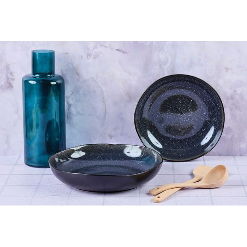 Lot De 2 Corbeilles à Fruits En Grès Bleu D