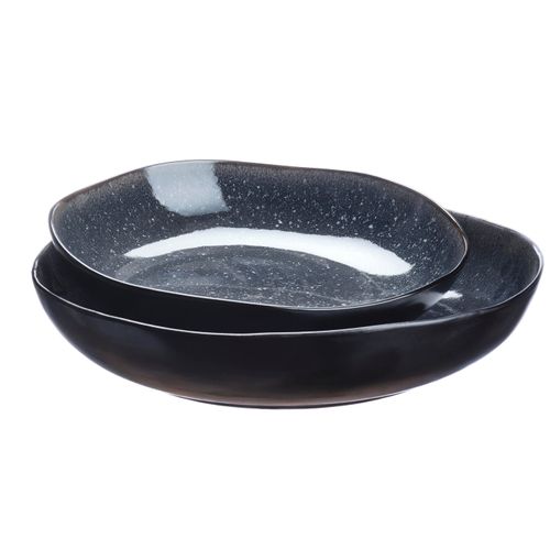 Lot De 2 Corbeilles à Fruits En Grès Bleu D