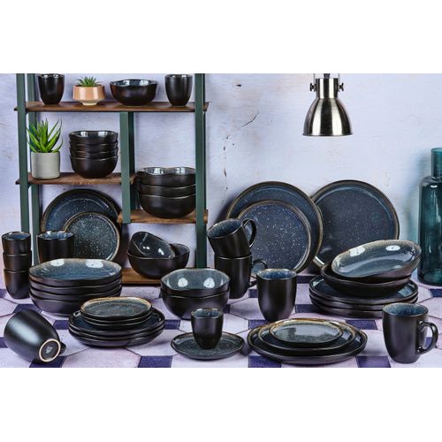 Lot De 48 Set Complet En Grès Bleu D