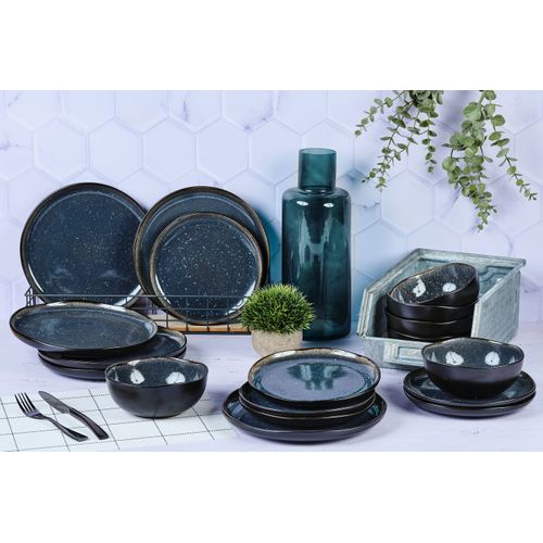 Lot De 18 Set Les Essentiels En Grès Bleu D