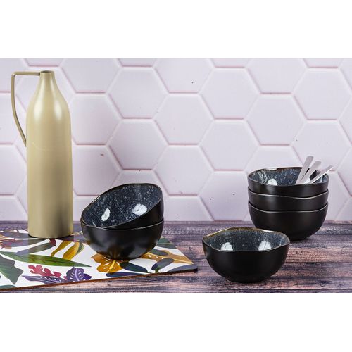 Lot De 6 Petits Bols En Grès Bleu D12