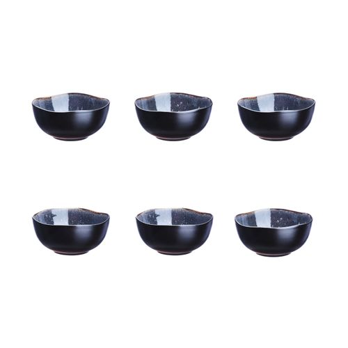 Lot De 6 Petits Bols En Grès Bleu D12