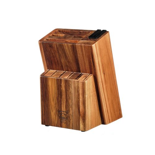 Lot De 2 Blocs Couteaux En Bois Marron D