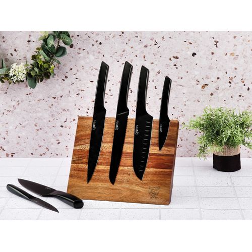 Lot De 7 Couteaux De Cuisine En Inox Noir D