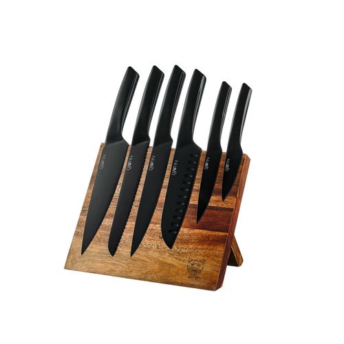 Lot De 7 Couteaux De Cuisine En Inox Noir D