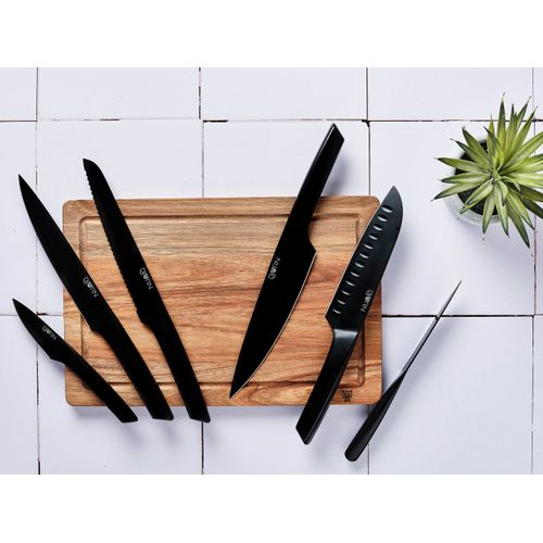 Lot De 7 Couteaux De Cuisine En Inox Noir D