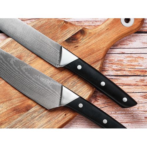 Lot De 7 Couteaux De Cuisine En Inox Noir D