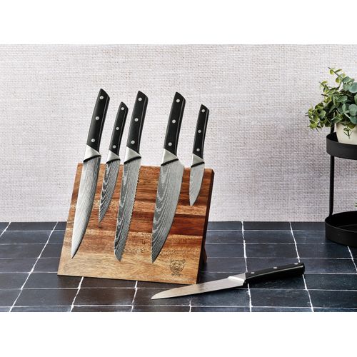 Lot De 7 Couteaux De Cuisine En Inox Noir D