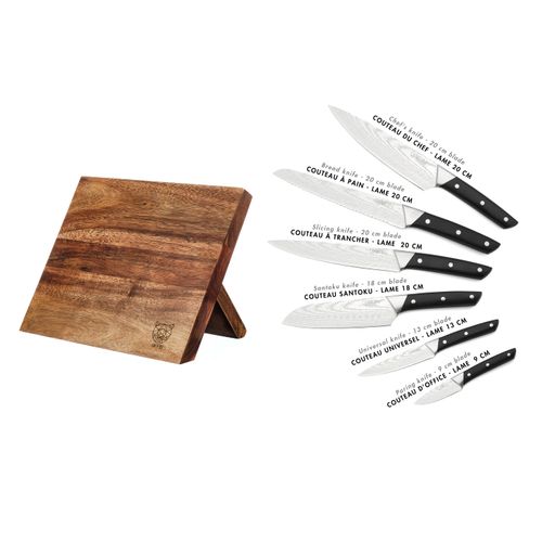 Lot De 7 Couteaux De Cuisine En Inox Noir D