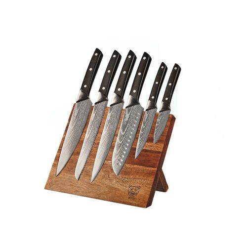 Lot De 7 Couteaux De Cuisine En Inox Noir D