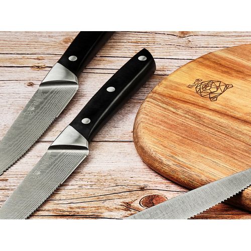 Lot De 6 Couteaux à Steak En Inox Noir D