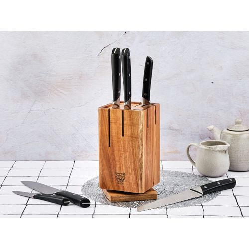 Lot De 6 Couteaux De Cuisine En Inox Noir D